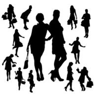 Vector silhouette of a woman N525