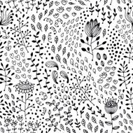 Seamless floral background with leaves and flowers