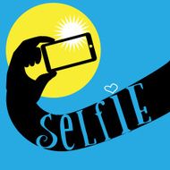 Hand with mobile phone make selfie photo