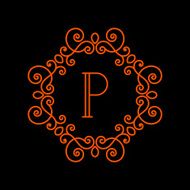 Monogram template logo design Line style