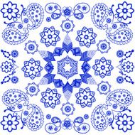 Floral with paisley on white background