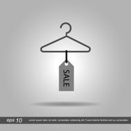 coat hanger and sale tag vector illustration eps10