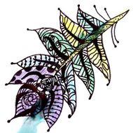 Feather Painted Live Watercolor Paint N8