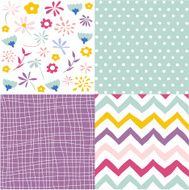 Seamless floral background set N2