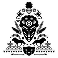 African Abstract Tribal Illustration N4