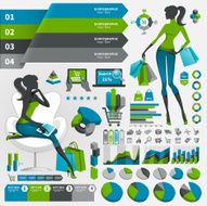 Shopping-themed infographic vector image set