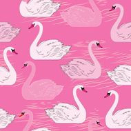 Swans Seamless pattern Template for design