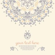 Abstract vector card with ornamental round mandala