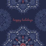 Greeting card with abstract vector ornamental round mandala