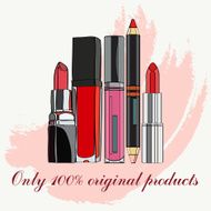cosmetics for lips - some lip gloss and lipstick