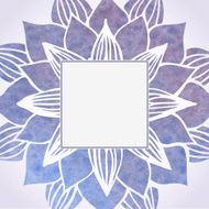 Watercolor violet frame with floral pattern Vector element