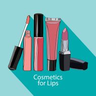 cosmetics for lips - some lip gloss and lipstick N2