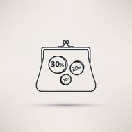 Icon purse isolated vector object N2