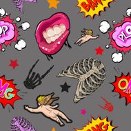 Pattern seamless comics backgrounds vector illustration rock style N2