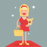 Glamorous girl with a dog