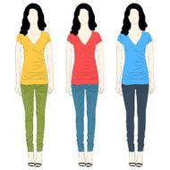 Girl t-shirt and jeans dresses