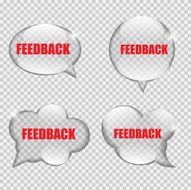 Glass Transparency Feedback Speech Bubble Vector Illustration