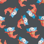 cute witch flat icon eps10 seamless pattern background N4