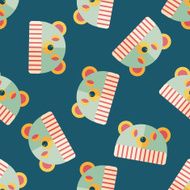 baby hat flat icon eps10 seamless pattern background N4