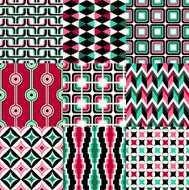 seamless retro geometric pattern set N2
