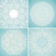 Set of 4 round lace backgrounds N2
