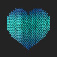 Seamless pattern with knitted heart N3