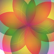 Background with bright geometric flower Flow spectral light