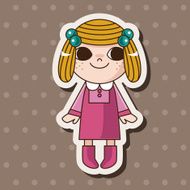 lady girl cartoon theme elements N285