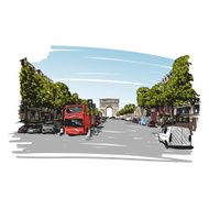 Triumphal Arch in Paris France Vector illustration N3