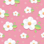 spring seamless pattern in flat design style with daisy flowers