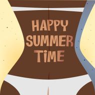 Very Tan Girl sunbathing happy summer time