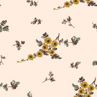 Seamless floral pattern decorative elements