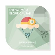 Women hat flat icon with long shadow eps10 N16