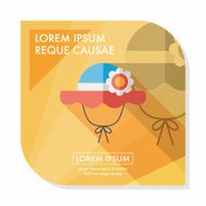 Women hat flat icon with long shadow eps10 N17