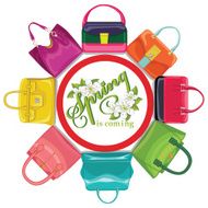 Multicoloured fashion womens handbag Circle composition Spring e