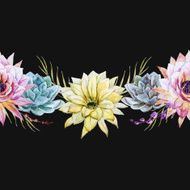Watercolor tropical floral pattern N2