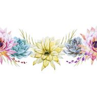 Watercolor tropical floral pattern N3