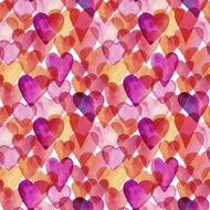 Seamless vector artistic design watercolor love pattern
