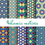 Arab spring seamless pattern set