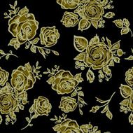 Art Deco floral seamless pattern with roses