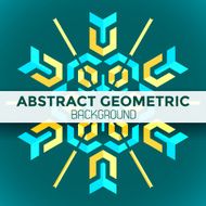 blue yellow green abstract geometric mandala background