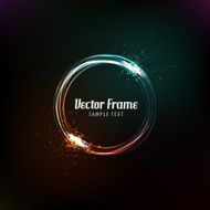 Vector glittering circular frame