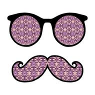 Retro hipster sunglasses print for t-shirt card design elements
