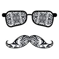 Retro hipster sunglasses print for t-shirt card design elements N2