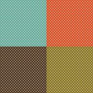 Retro background set with white polka dots