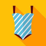 Flat Striped Swimsuit with Long Shadow