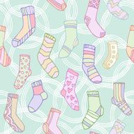 Seamless pattern with cute socks N2