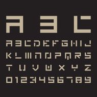 alphabetic fonts and numbers N16