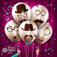 Balloons with silhouettes on hipster style Mustaches