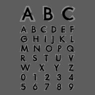 alphabetic fonts and numbers N17